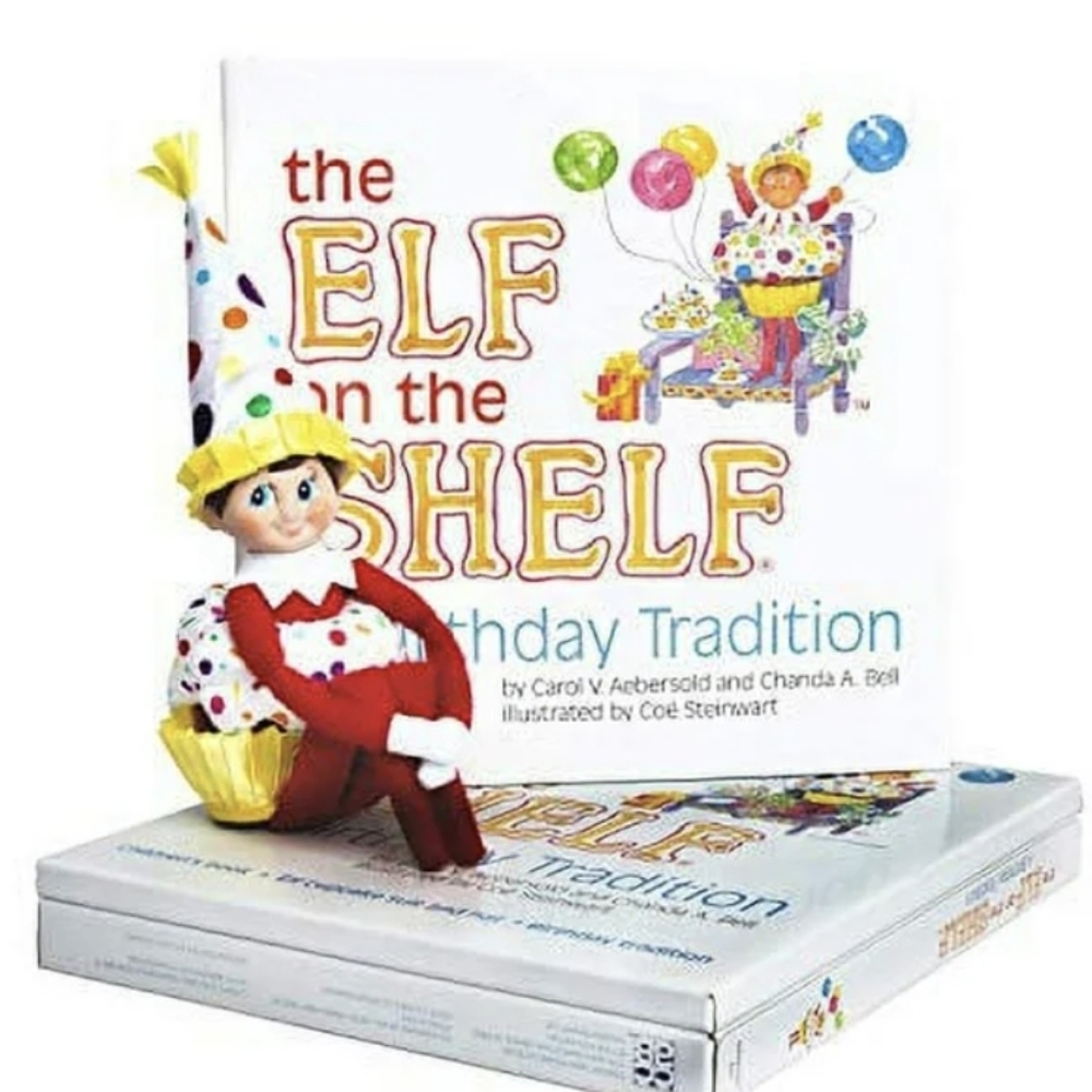 Elf on the Shelf A Birthday Tradition Book, Costume and girl Elf on a shelf